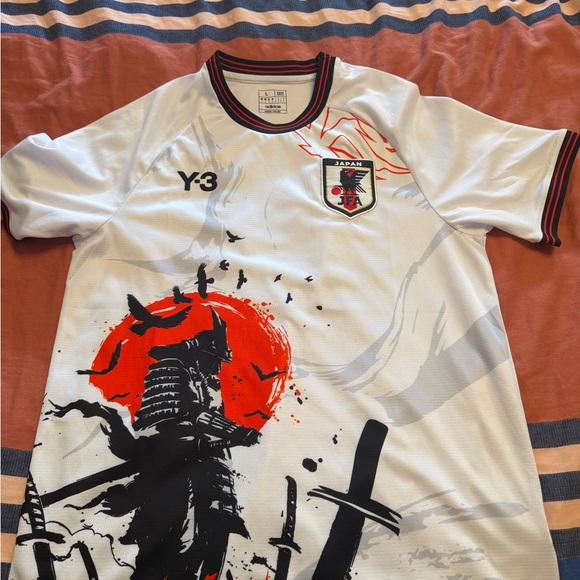 Y-3 Other - Y-3 White Tee with Red & Black Samurai Graphic
